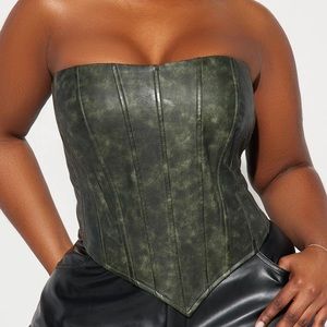 Faux Leather Corset Top